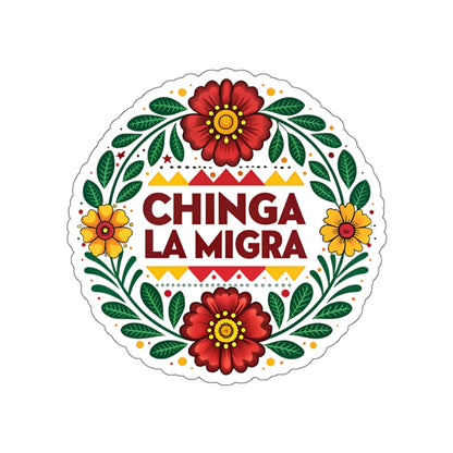 Chinga La Migra Anti I.C.E Vibrant Die-Cut Stickers for Empowerment and Expression, Laptop Decor, Party Favors, Artistic Gifts