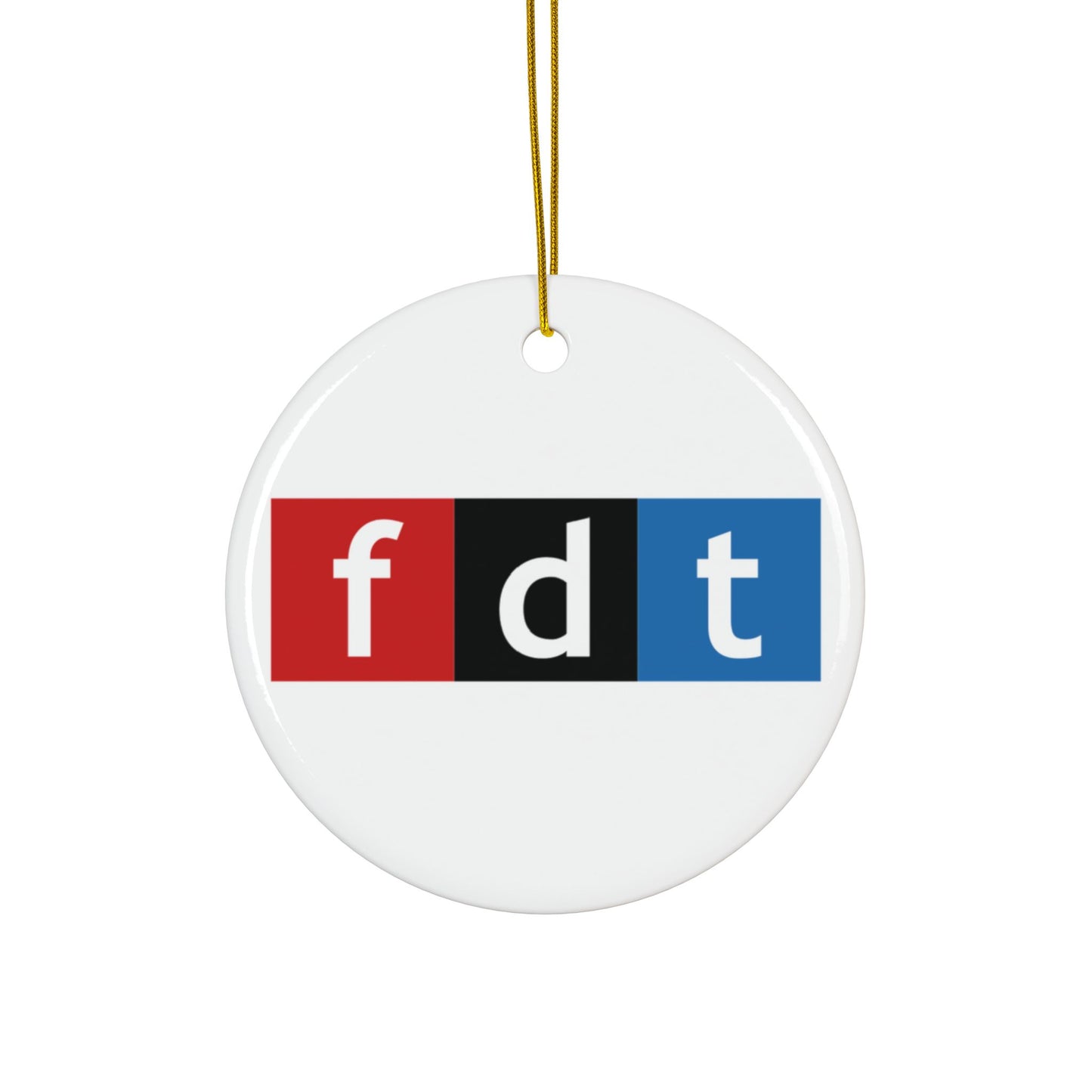 Foxtrot Delta Tango NPR Logo Ceramic Ornament | Anti Trump | Alternative Christmas Decor | Not Grandma's Christmas | Guerilla Christmas