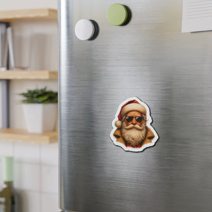 Cool Santa Die-Cut Magnet | Christmas Refrigerator Magnet | Stocking Filler | White Elephant | Alternative Christmas Gift
