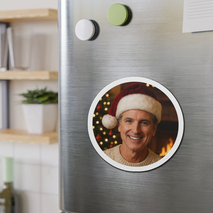 Gavin Newsom Christmas Magnetic Decoration | Die-Cut Magnet | Christmas Holiday Refrigerator Magnet | California Governor Decor