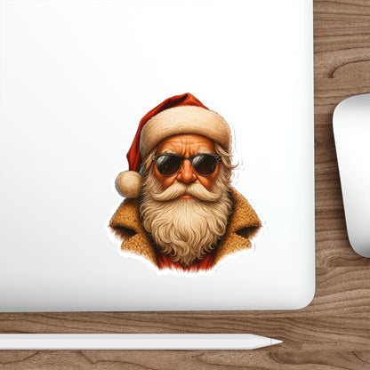 Cool Santa Die-Cut Sticker | Retro Sunglasses Holiday Sticker | Santa Sticker | Christmas Decor | Laptop Decal