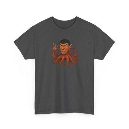 Spocktopus | Octopus Spock Unisex T-Shirt, Funny Nerd Tee, Geeky Apparel, Pop Culture Gift, Sci-Fi Fan Shirt