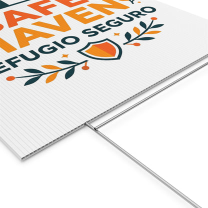 Safe Haven Yard Sign | Anti I.C.E | Refugio Seguro | Chinga La Migra | Decorative Lawn Sign, Home Safety Sign