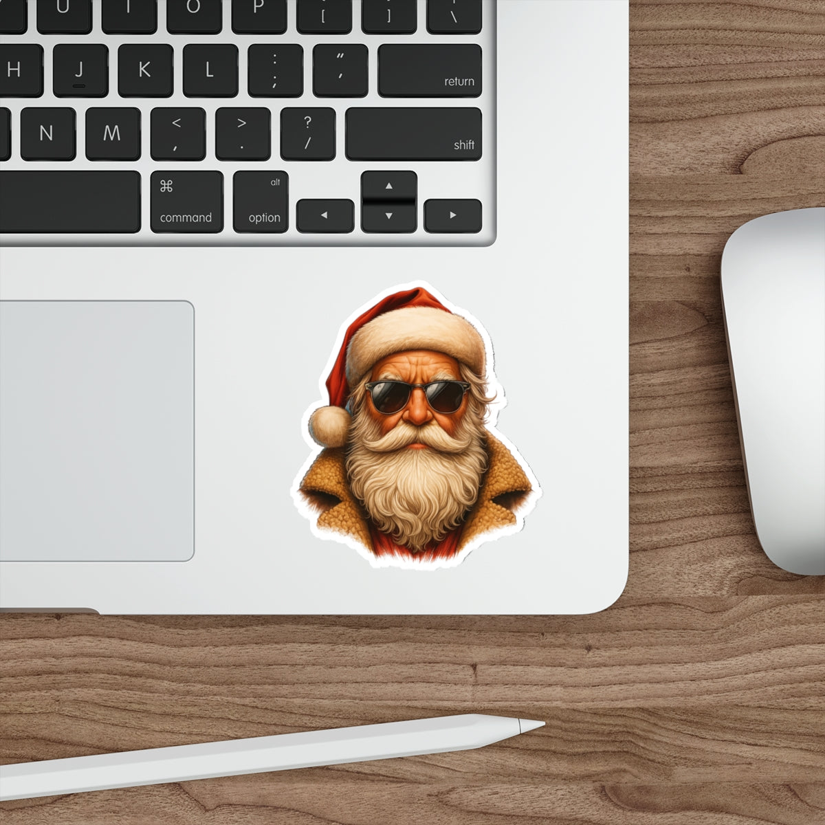 Cool Santa Die-Cut Sticker | Retro Sunglasses Holiday Sticker | Santa Sticker | Christmas Decor | Laptop Decal