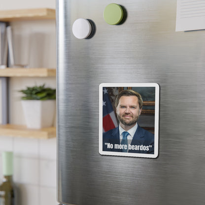 No More Beardos Satirical JD Vance Die-Cut Magnet: Humorous Political Statement, Refrigerator Magnet, Novelty Gift, Pete Hegseth