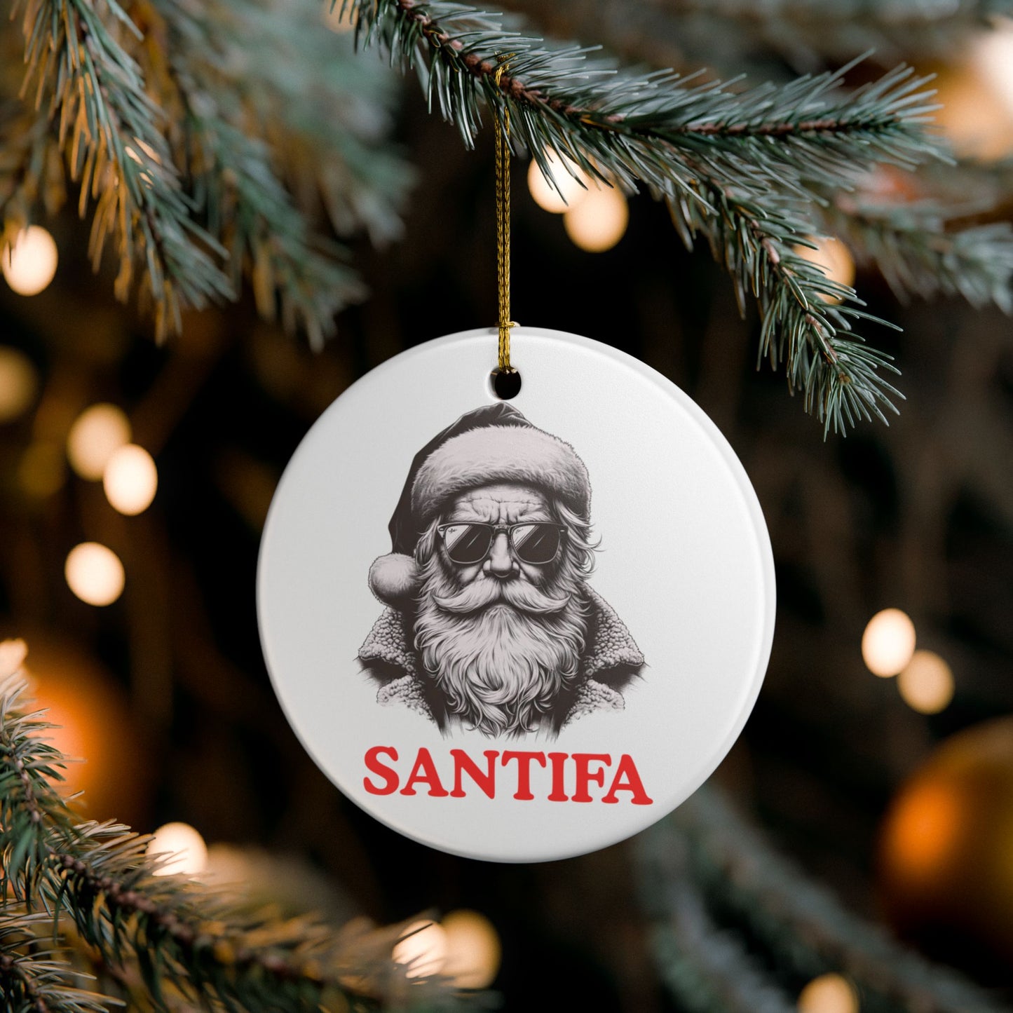 Santifa Santa Ornament | Christmas Decor | Anti Fascist | Foxtrot Delta Tango | Holiday Decoration