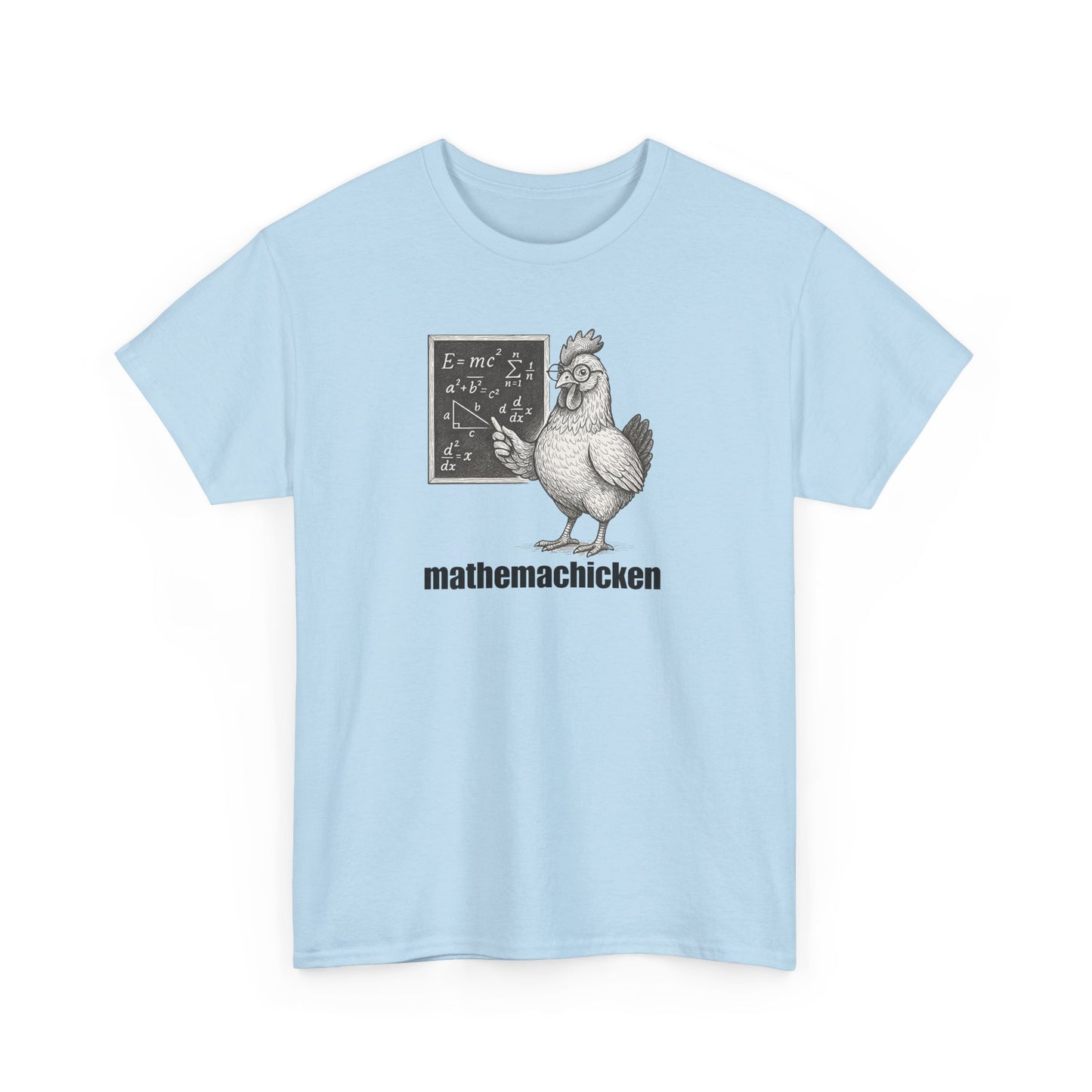 Mathemachicken | Unisex Heavy Cotton Tee | Math Lover Shirt, Funny Chicken T-Shirt, Gift for Teachers, Science Humor Tee, Geeky Apparel