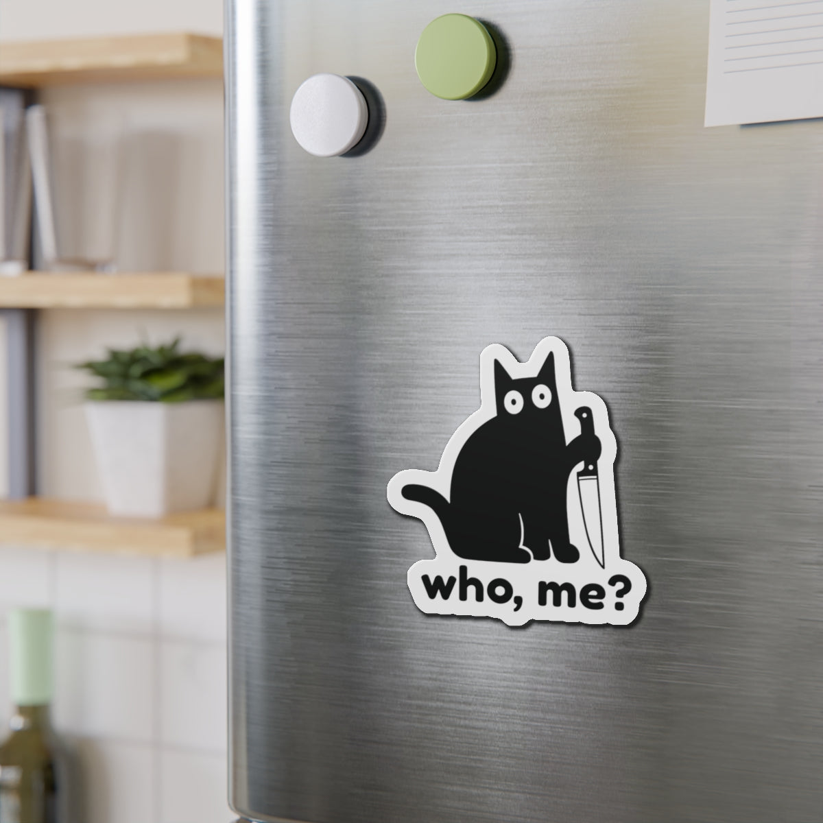 Who, me? | Whimsical Cat Die-Cut Magnets - Perfect for Cat Lovers, Fun Home Decor, Unique Gifts, Kitchen Essentials