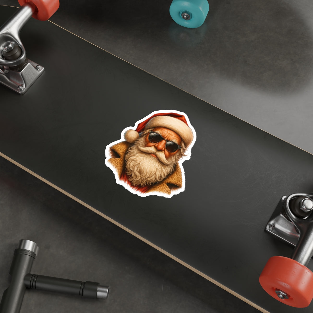 Cool Santa Die-Cut Sticker | Retro Sunglasses Holiday Sticker | Santa Sticker | Christmas Decor | Laptop Decal