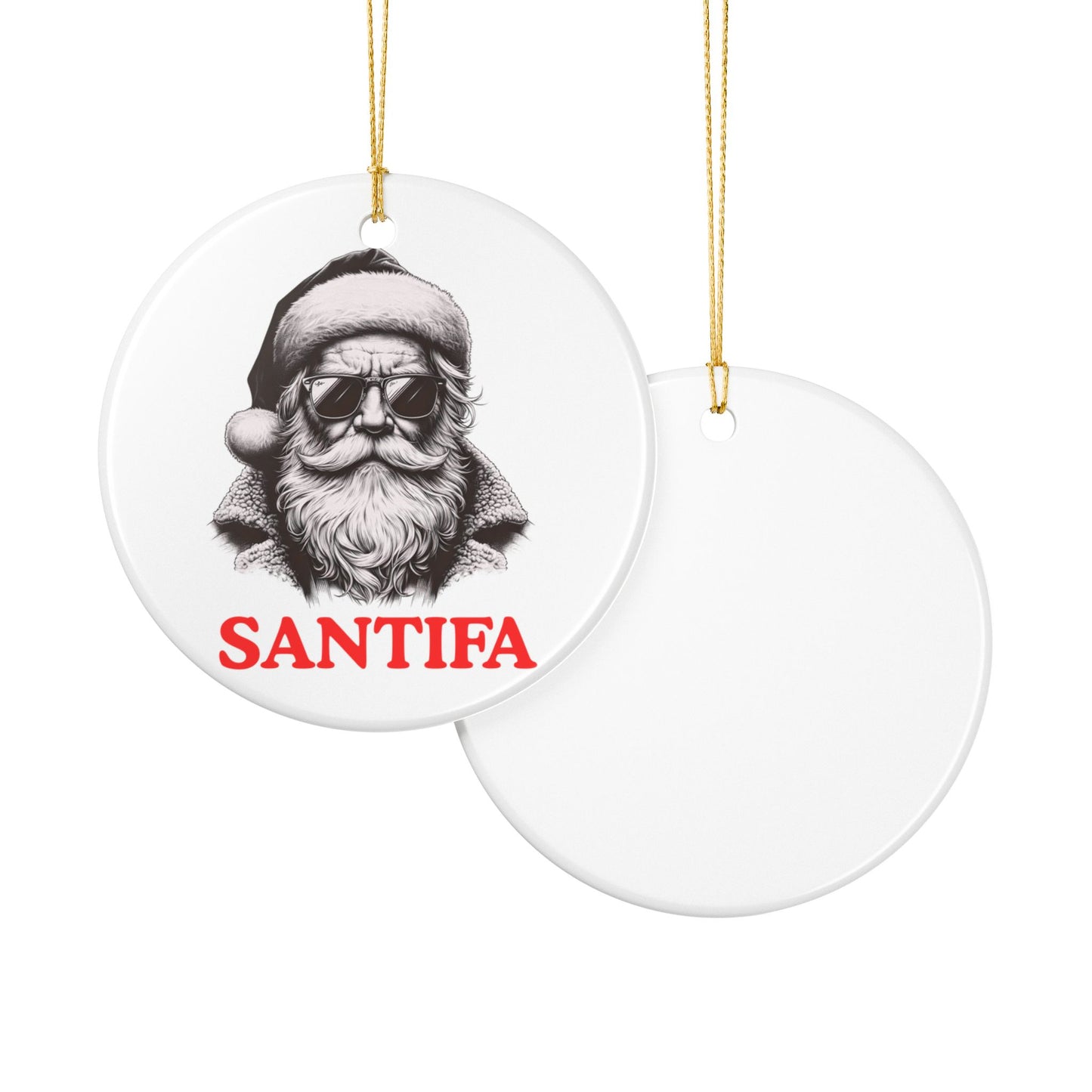 Santifa Santa Ornament | Christmas Decor | Anti Fascist | Foxtrot Delta Tango | Holiday Decoration