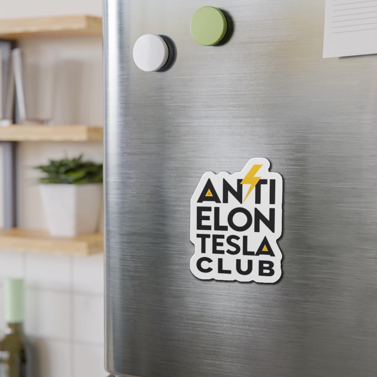 Anti Elon Tesla Club Die-Cut Magnets - Anti Elon Tesla Club | Fun Fridge Magnet, Gift for Fans, Home Decor, Quirky Collection, Car Ornament