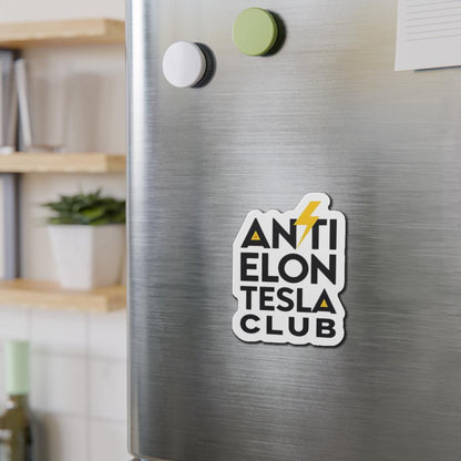 Anti Elon Tesla Club Die-Cut Magnets - Anti Elon Tesla Club | Fun Fridge Magnet, Gift for Fans, Home Decor, Quirky Collection, Car Ornament