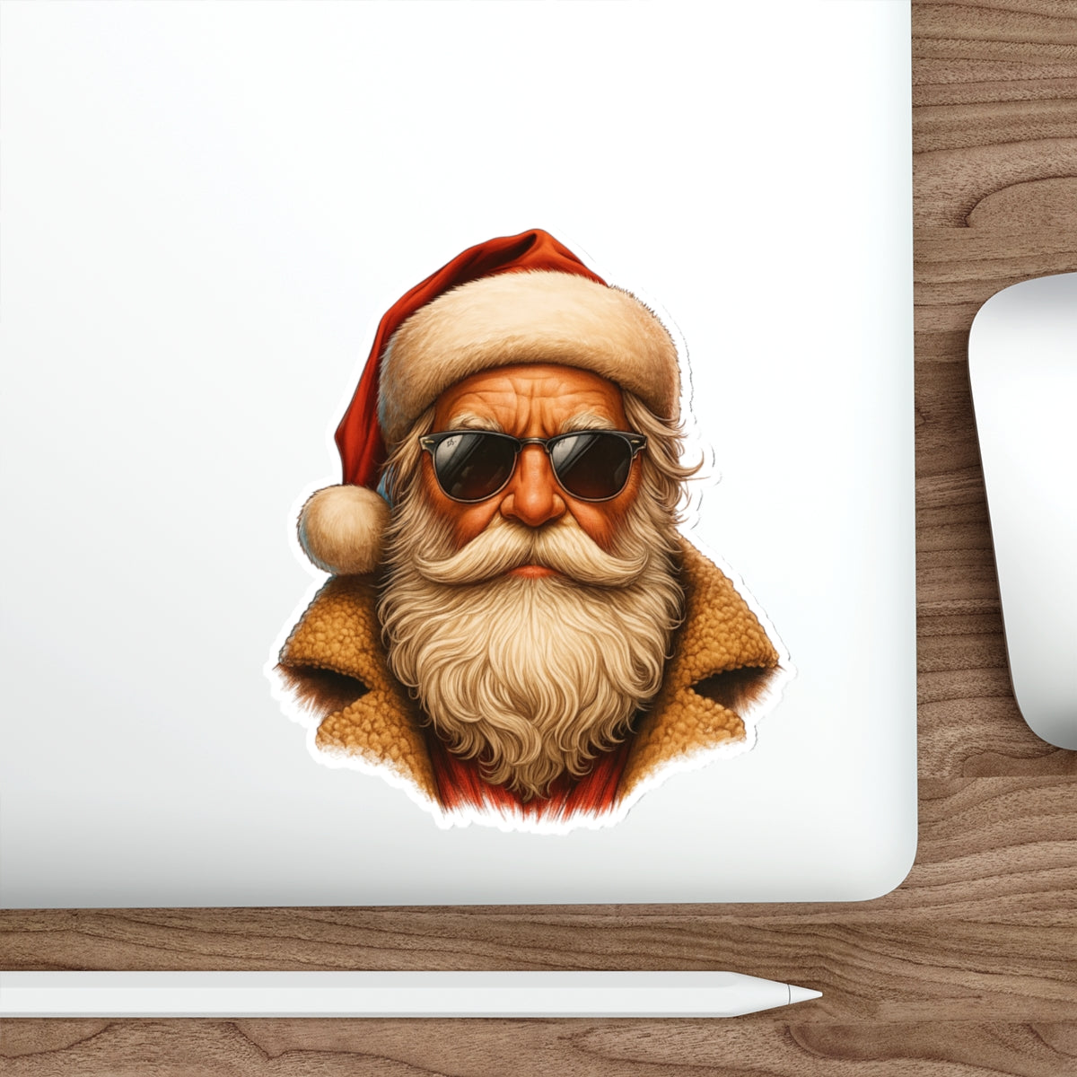 Cool Santa Die-Cut Sticker | Retro Sunglasses Holiday Sticker | Santa Sticker | Christmas Decor | Laptop Decal
