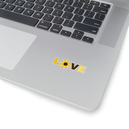 Love Sunflower Design Kiss-Cut Stickers