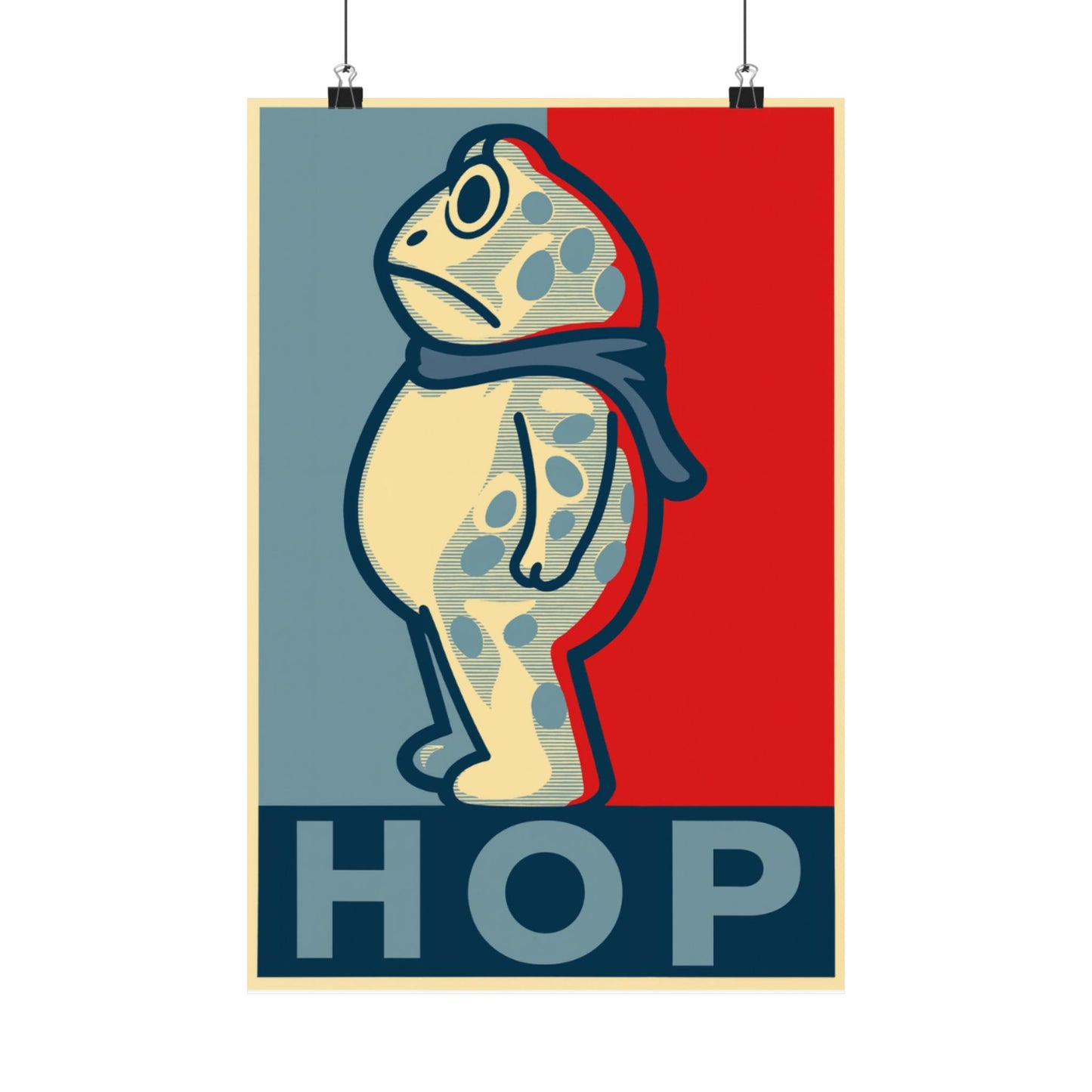 Portland Frog 'HOP' Pop Art Poster | Matte Vertical Poster | Retro Political Style | Anti Trump | Anti I.C.E | Resist