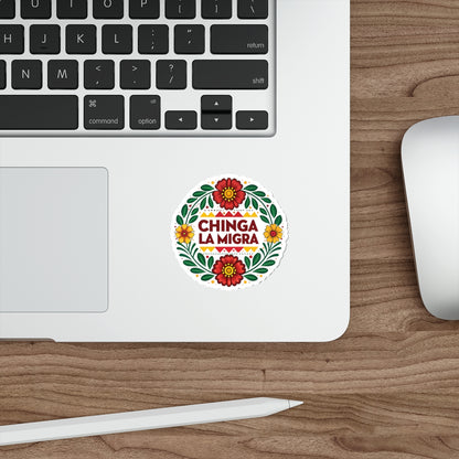 Chinga La Migra Anti I.C.E Vibrant Die-Cut Stickers for Empowerment and Expression, Laptop Decor, Party Favors, Artistic Gifts