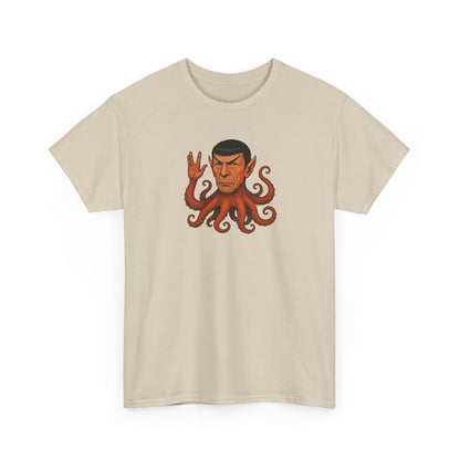 Spocktopus | Octopus Spock Unisex T-Shirt, Funny Nerd Tee, Geeky Apparel, Pop Culture Gift, Sci-Fi Fan Shirt