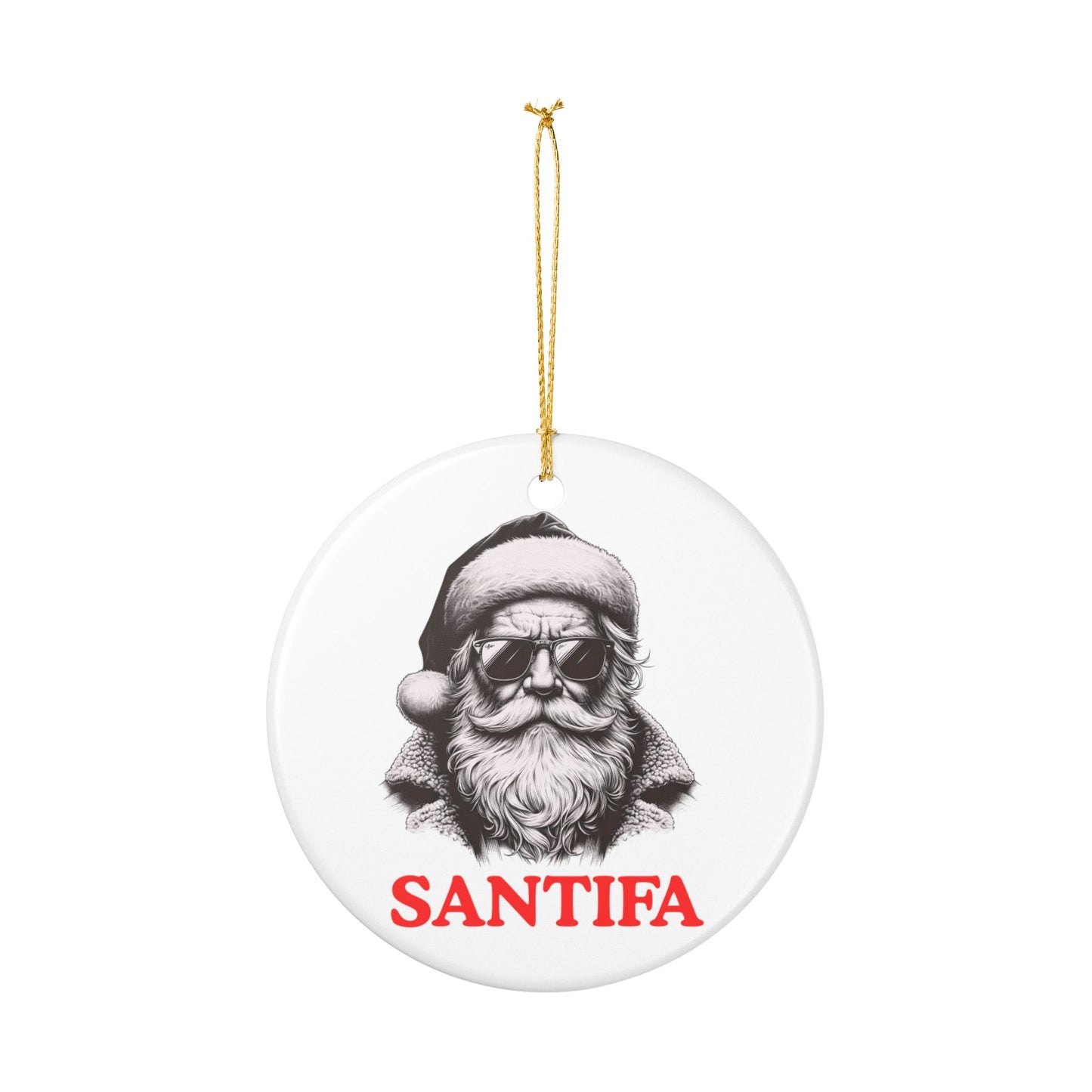 Santifa Santa Ornament | Christmas Decor | Anti Fascist | Foxtrot Delta Tango | Holiday Decoration