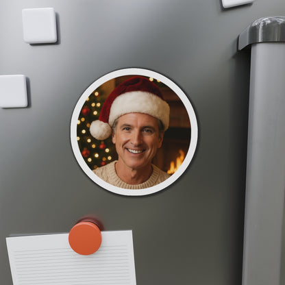 Gavin Newsom Christmas Magnetic Decoration | Die-Cut Magnet | Christmas Holiday Refrigerator Magnet | California Governor Decor