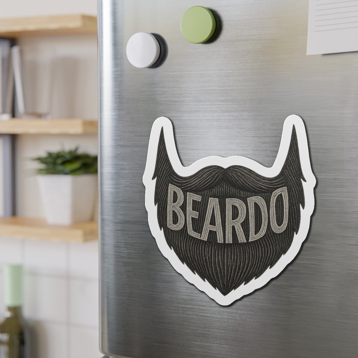 Beardo Beard-Themed Die-Cut Magnet, Fun Décor for Bearded Friends, Great Gift for Father's Day, Hipster Home Accents, Kitchen, Office