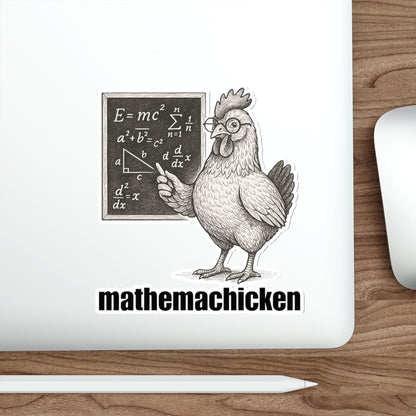 Mathemachicken | Funny Math Chicken Die-Cut Stickers, Teacher Gift, Student Decor, Laptop Stickers, Classroom Supplies, Math Humor