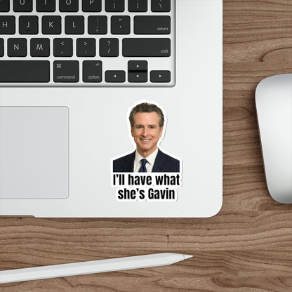 Gavin Newsom Die-Cut Stickers, Political Humor, Laptop Decor, Car Stickers, Gift for Friends