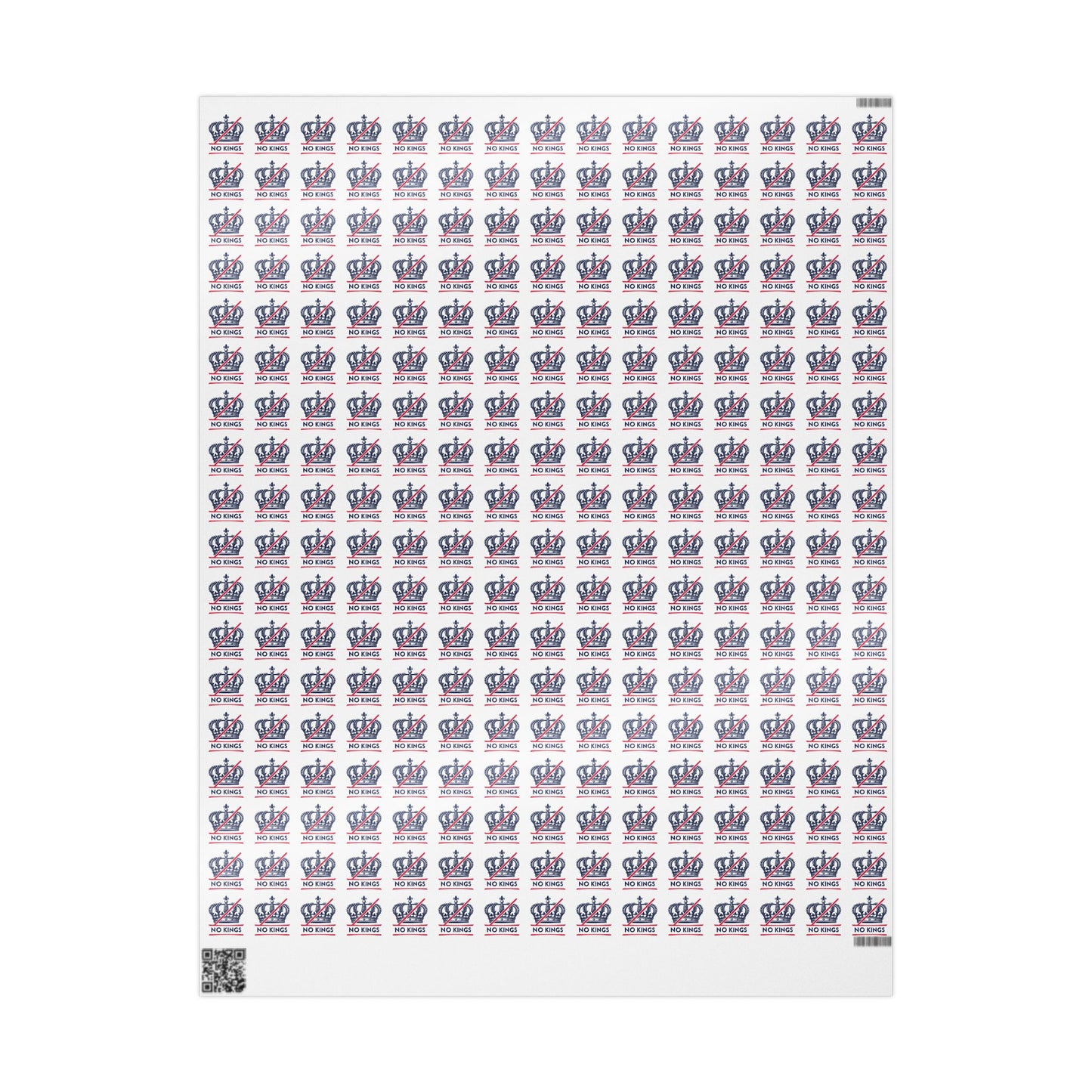 No Kings Pattern Wrapping Paper | Glossy or Matte Finish Options | Anti-Trump | No Kings in America
