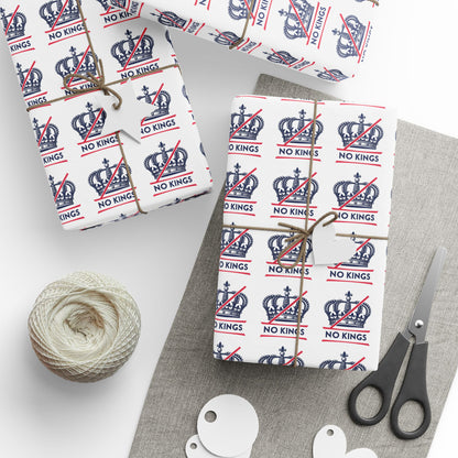 No Kings Pattern Wrapping Paper | Glossy or Matte Finish Options | Anti-Trump | No Kings in America