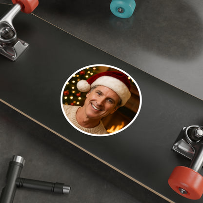 Gavin Newsom Christmas Sticker Decoration | Die-Cut Sticker | Christmas Holiday Decal | California Governor Decor