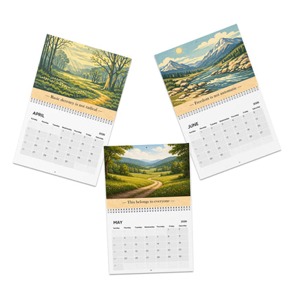 Democracy & Resistance Wall Calendar 2026 – Vintage National Park–Style Political Art Calendar