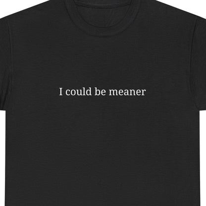 I Could Be Meaner Unisex Heavy Cotton Tee, Funny Graphic Shirt, Gift for Friend, Casual Wear, Humor T-Shirt, Birthday Gift
