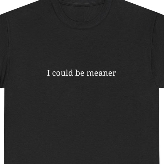 I Could Be Meaner Unisex Heavy Cotton Tee, Funny Graphic Shirt, Gift for Friend, Casual Wear, Humor T-Shirt, Birthday Gift