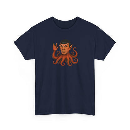 Spocktopus | Octopus Spock Unisex T-Shirt, Funny Nerd Tee, Geeky Apparel, Pop Culture Gift, Sci-Fi Fan Shirt