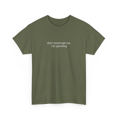 Spiraling Unisex Heavy Cotton Tee, Casual Wear, Gift for Mental Health Awareness, Funny Tee, Relaxed Fit, Everyday Comfort