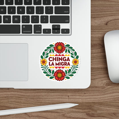 Chinga La Migra Anti I.C.E Vibrant Die-Cut Stickers for Empowerment and Expression, Laptop Decor, Party Favors, Artistic Gifts