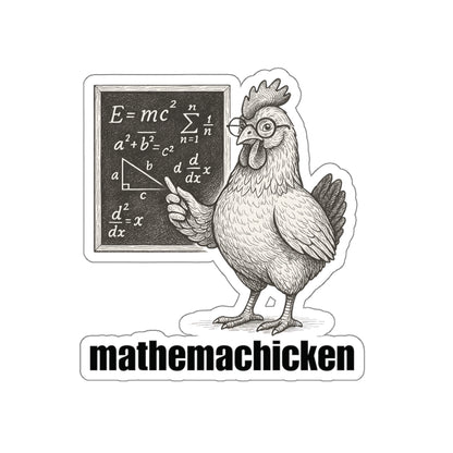 Mathemachicken | Funny Math Chicken Die-Cut Stickers, Teacher Gift, Student Decor, Laptop Stickers, Classroom Supplies, Math Humor