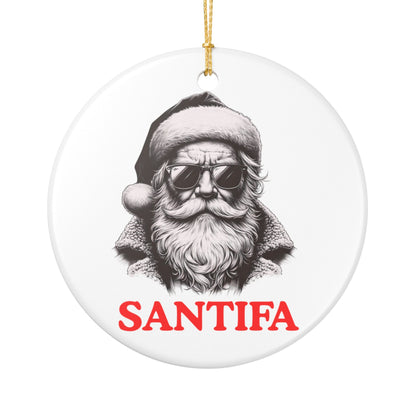 Santifa Santa Ornament | Christmas Decor | Anti Fascist | Foxtrot Delta Tango | Holiday Decoration