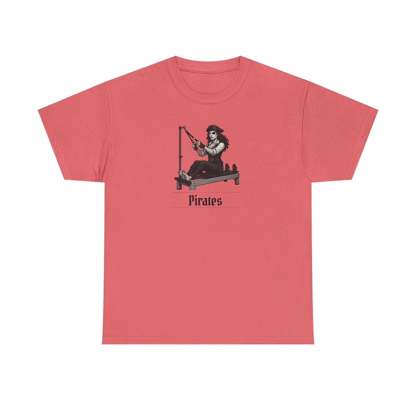 Pirates Pilates T-Shirt, Funny Pirate Workout Tee, Unisex Cotton Shirt for Pilates Fans, Halloween Gift, Fitness Pun Shirt for Adults