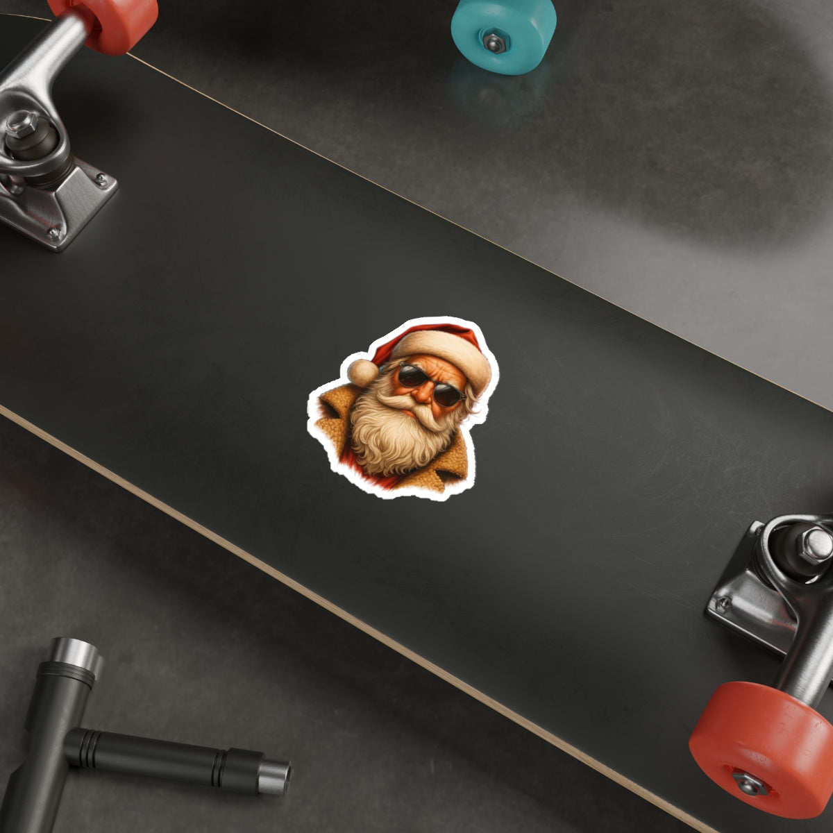 Cool Santa Die-Cut Sticker | Retro Sunglasses Holiday Sticker | Santa Sticker | Christmas Decor | Laptop Decal