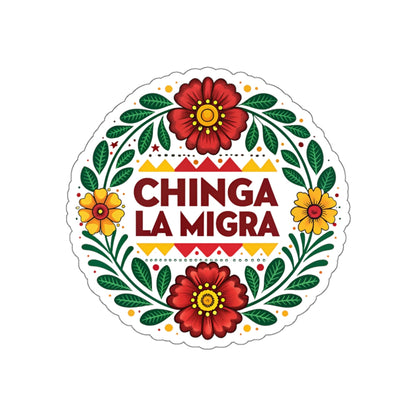 Chinga La Migra Anti I.C.E Vibrant Die-Cut Stickers for Empowerment and Expression, Laptop Decor, Party Favors, Artistic Gifts