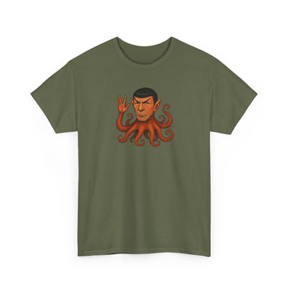 Spocktopus | Octopus Spock Unisex T-Shirt, Funny Nerd Tee, Geeky Apparel, Pop Culture Gift, Sci-Fi Fan Shirt