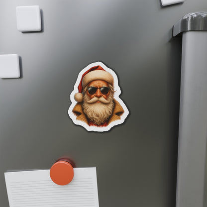 Cool Santa Die-Cut Magnet | Christmas Refrigerator Magnet | Stocking Filler | White Elephant | Alternative Christmas Gift