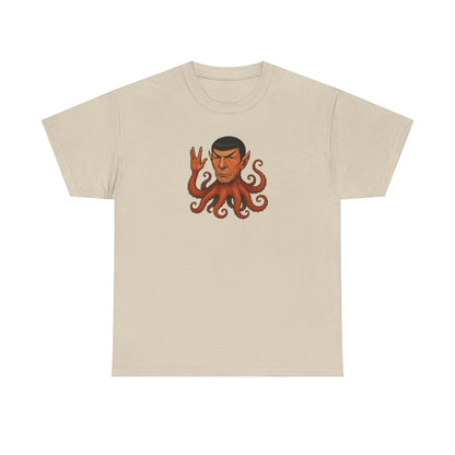 Spocktopus | Octopus Spock Unisex T-Shirt, Funny Nerd Tee, Geeky Apparel, Pop Culture Gift, Sci-Fi Fan Shirt