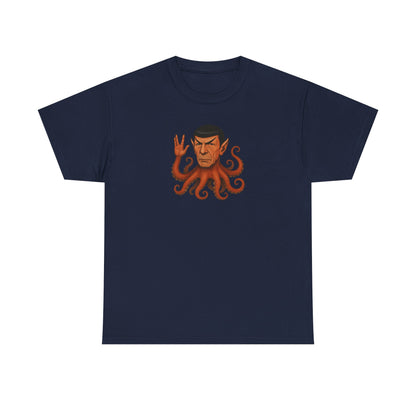Spocktopus | Octopus Spock Unisex T-Shirt, Funny Nerd Tee, Geeky Apparel, Pop Culture Gift, Sci-Fi Fan Shirt
