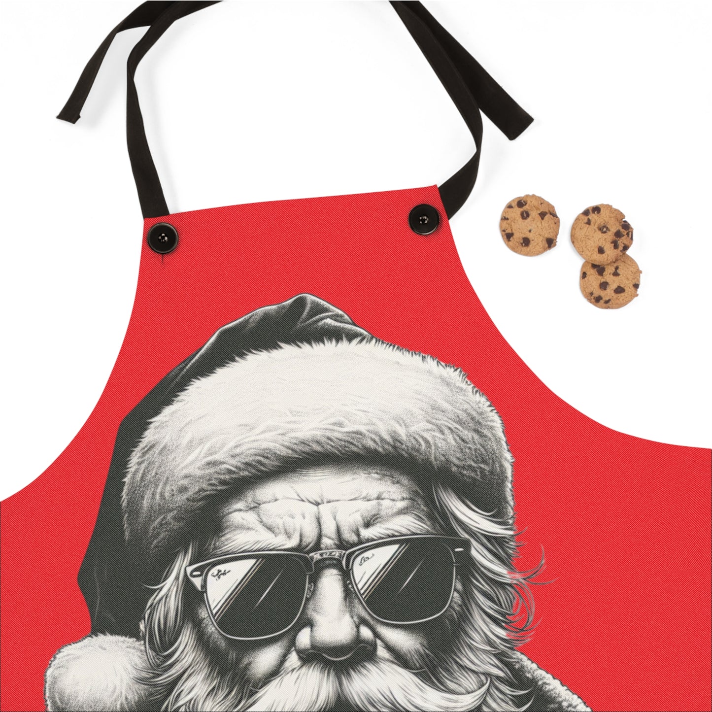 Cool Santa Christmas Apron, Holiday Cooking Gift, BBQ Apron for Men, Funny Chef Apron, Christmas Kitchen Accessory