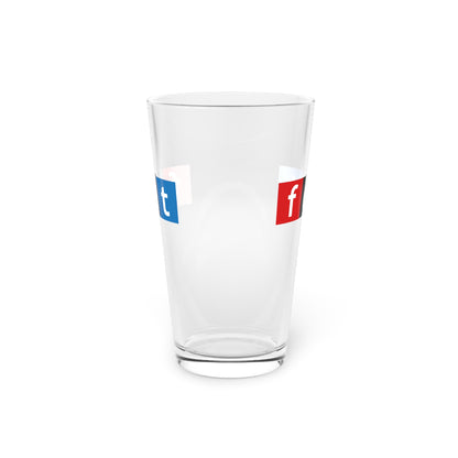 FDT NPR Logo Pint Glass | 16oz | Foxtrot Delta Tango | Anti Trump | Resist | FDT Logo