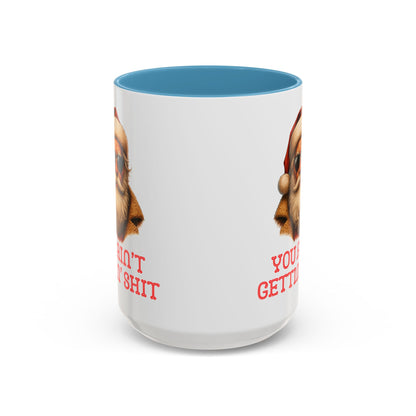 Cool Santa Coffee Mug | 'You Ain't Gettin' Shit' Santa Holiday Mug | Christmas Decor | Holiday Kitchenware | Stocking Fillers | White Elephant