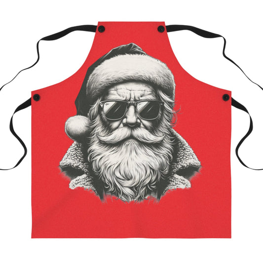 Cool Santa Christmas Apron, Holiday Cooking Gift, BBQ Apron for Men, Funny Chef Apron, Christmas Kitchen Accessory