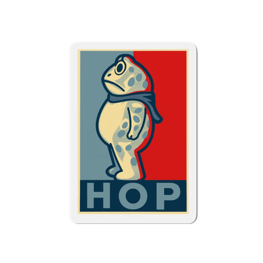 Portland Frog "Hop" Die-Cut Magnet | Obama Inspired Die-Cut Frog Magnets for Refrigerator Art, Vehicle Magnet