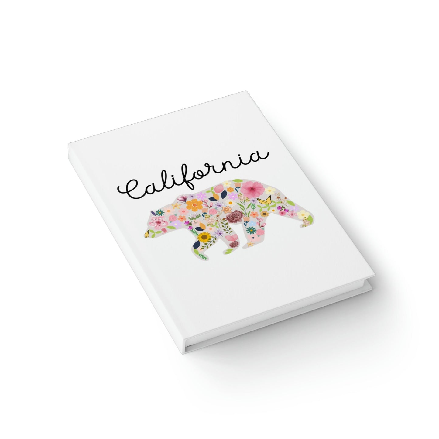 California Bear Flower Design Journal - Ruled Line Floral Cali Golden State